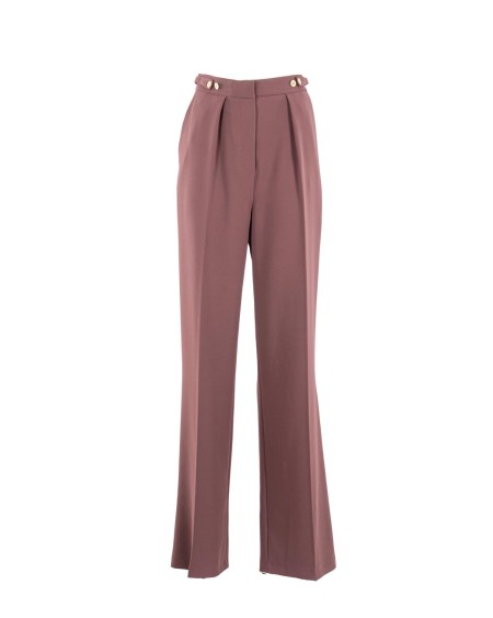 Shop ELISABETTA FRANCHI  Pantalone: Elisabetta Franchi pantaloni in crêpe con accessorio gioiello.
Pantaloni in crêpe dalla vestibilità regular. 
Piega al centro e tasche alla francese, hanno dettagli in metallo dorato.
Chiusura con gancio.
Composizione: 95%Poliestere 05%Elastane.
Fabbricato in Italia.. PA09956E2-EA4